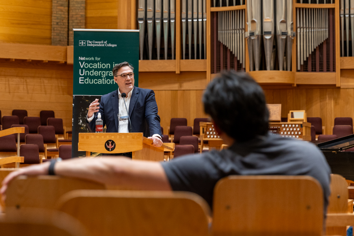 Noah Toly presents his closing address, 