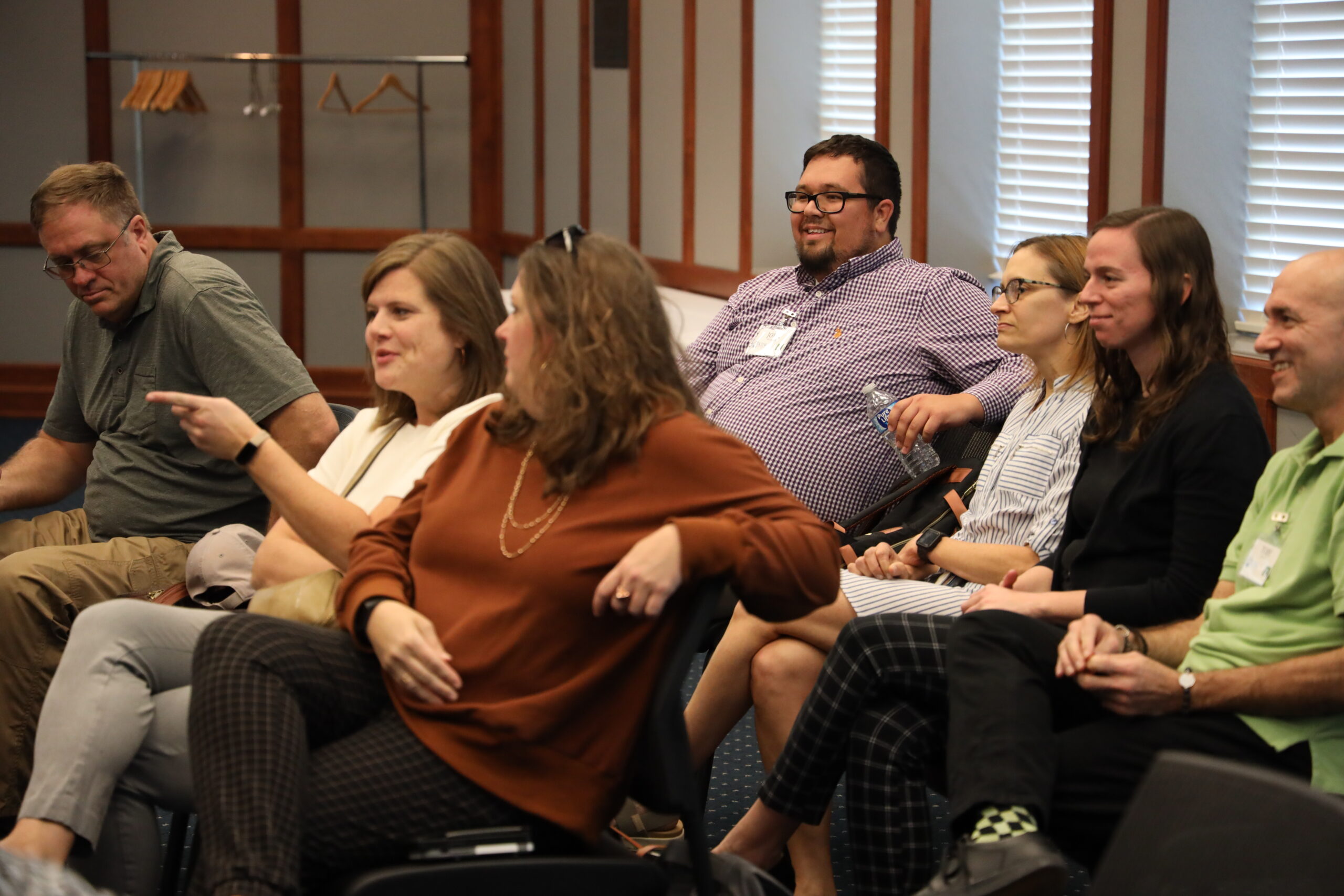Attendees laugh and talk together at the 2024 NetVUE regional gathering hosted by King University.