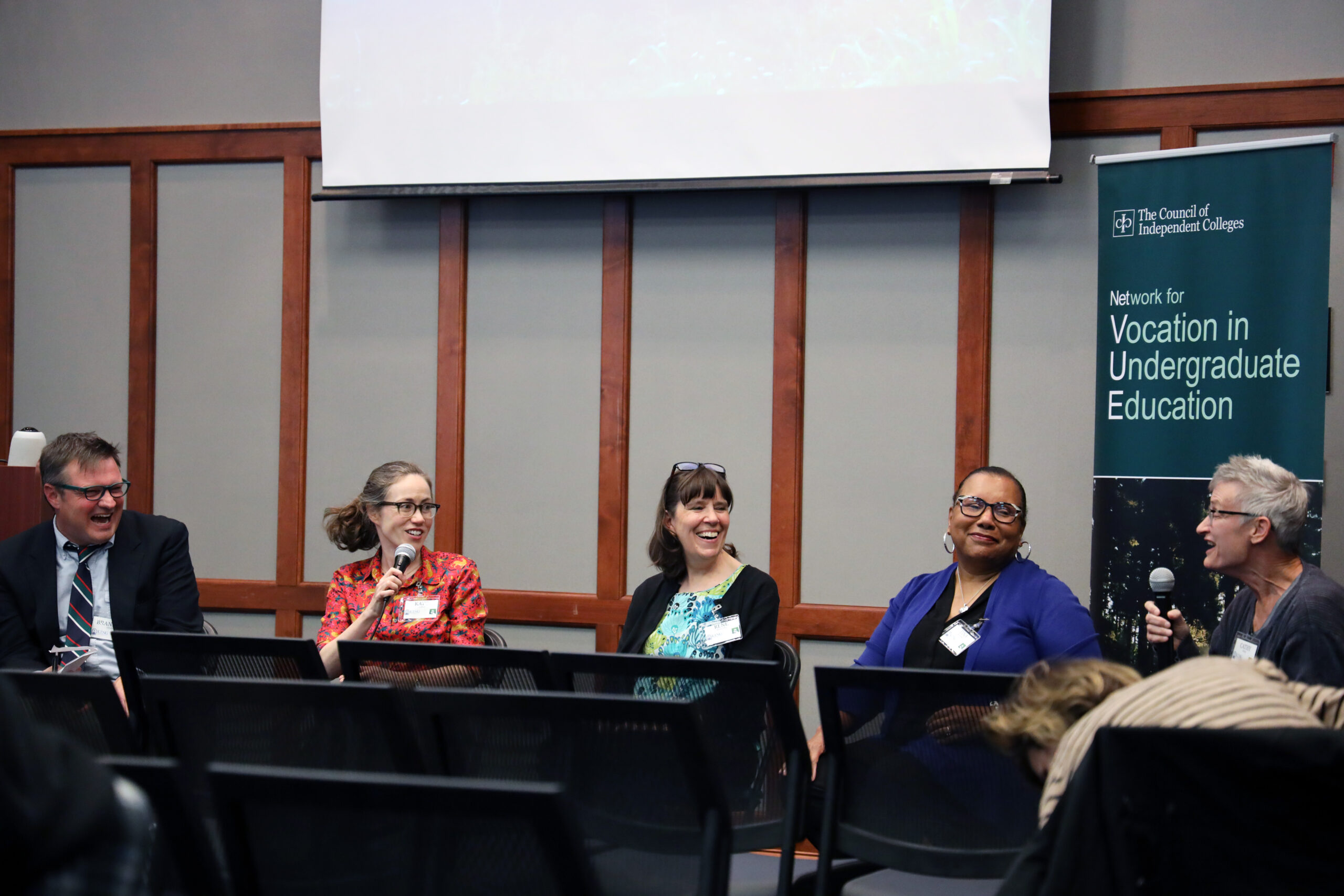 Panelists speak to participants of the 2024 NetVUE regional gathering hosted by King University.