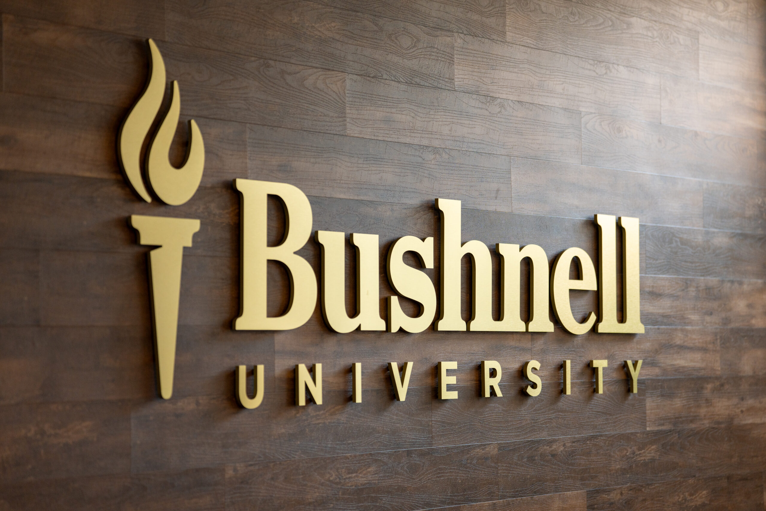 Signage reading 'Bushnell University.'